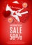 Red flyer for Valentine`s Day sale