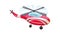 Red flying helicopter icon animation