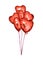 Red foil balloons with the shape of hearts.