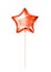 Red foil helium balloon star. Realistic inflated balloon isolated on white backdrop. Holiday gift. Festive decor element for any