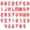 Red Folded Paper Font