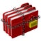 Red folders with chain with padlock with word security