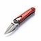 Red Folding Klisho Knife - Isolated Utility Knife On White Background