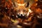 Red fox in autumn forest. Portrait of a wild animal, A curious fox peeking out of an autumn forest, AI Generated