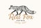 Red fox badge. Forest ginger wild animal label or logo. Vector Engraved hand drawn Vintage old sketch for stamp, t-shirt