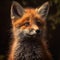 Red fox cub in meadow, vulpes vulpes, Small young cub in forest