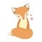 Red Fox Cute Toy Animal With Detailed Elements Part Of Fauna Collection Of Childish Vector Stickers