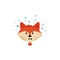 Red Fox Head or Face Expressing Emotion of Frustration Vector Illustration