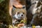 Red fox, vulpes vulpes in forest. Close little wild predators in natural environment