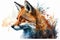 Red Fox - Vulpes vulpes, sitting up at attention. Red fox portrait. Generative AI.