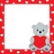 Red frame gray teddy square