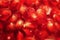 Red fresh juicy pomegranate seeds, healthy ecological nutrition good for blood
