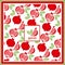 Red fresh pomegranate pattern art design food vitamin vector ornament. Sliced pomegranates and fruit seeds sweet graphical