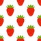 Red fresh strawberries seamless pattern