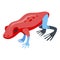 Red frog icon, isometric style