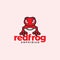 Red frog jump colorful logo design vector graphic symbol icon illustration creative idea