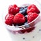 Red fruits with yogurt and mascarpone cream