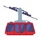 Red Funicular Cabin on Rope as Turkey Transport Vector Illustration
