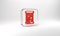 Red Futuristic cryogenic capsules or containers icon isolated on grey background. Cryonic technology for humans or