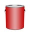 Red gallon paint can, isolated