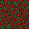 Red Gambling Dices Seamless Pattern on Green Background. Vector