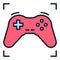 Red Game Controller - Gamepad vector Controlling Device colored icon or design element