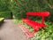 Red Garden Bench