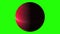 Red gas giant planet rotating and shading isolated on chroma key screen time lapse - new quality nature scenic view cool