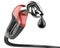 Red gas nozzle pump with knot and drop.