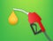 Red gasoline pistol. Fueling gasoline or diesel vector web banner. Filling stations network, petroleum. Vector stock