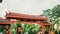 Red gateway of a chinese temple photo taken in Bogor Indonesia