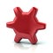 Red gear settings icon 3d illustration