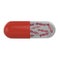 Red genetic pharmacy pill. Capsule with dna helix.