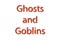 Red ghosts and goblins write illustration isolated in a white ba