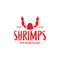Red giant shrimp or lobster seafood logo design vector graphic symbol icon illustration creative idea