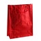 Red gift bag isolated on the white background. It is a big bag with an embossed pattern. It is intended for shopping or for