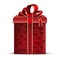 Red gift box with hearts