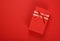 Red gift box with ribbon bow