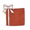 Red gift box with white bow illustration for decoration on Christmas holiday and shoppin.