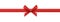 Red gift silk ribbon tied on bow realistic vector illustration isolated.