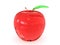 Red glass apple with leaf on white
