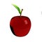 Red glass apple over white