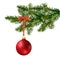 Red glass ball on Christmas tree