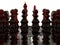 Red glass chess pieces