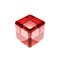 Red glass cube isolated