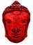 Red Glass Head of Buddha
