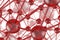 red glass Molecular geometric chaos abstract structure. Science technology network connection hi-tech background 3d rendering illu