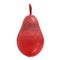 Red glass pear on white background 3d rendering
