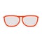 Red glasses with grey glasses front view of the classic shape. flat illustration.Summer stylish glasses.Vector illustration