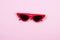 Red glasses of unusual trend cat shape